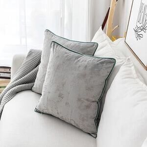 Throw Pillow Covers Set of 2 Sofa Decor Soft Velvet Cushion Cases Zipper 18x18